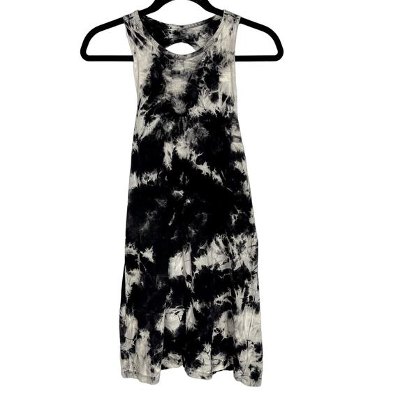 Urban Outfitters Medium Black Gray Tie Dye Keyhole Back Tank Top Dress Crew Neck - Picture 1 of 10